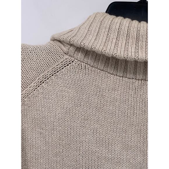 J.CREW Men’s Beige-Navy Striped Two-Button Shawl-Collar Long Sleeve Sweater SZ L - Picture 6 of 13